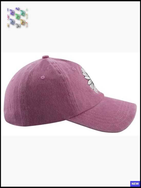 Embroidered Daisy Pickleball Baseball Cap Adjustable Cotton Unisex Sports Hat main image 7